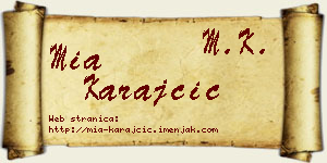 Mia Karajčić vizit kartica
